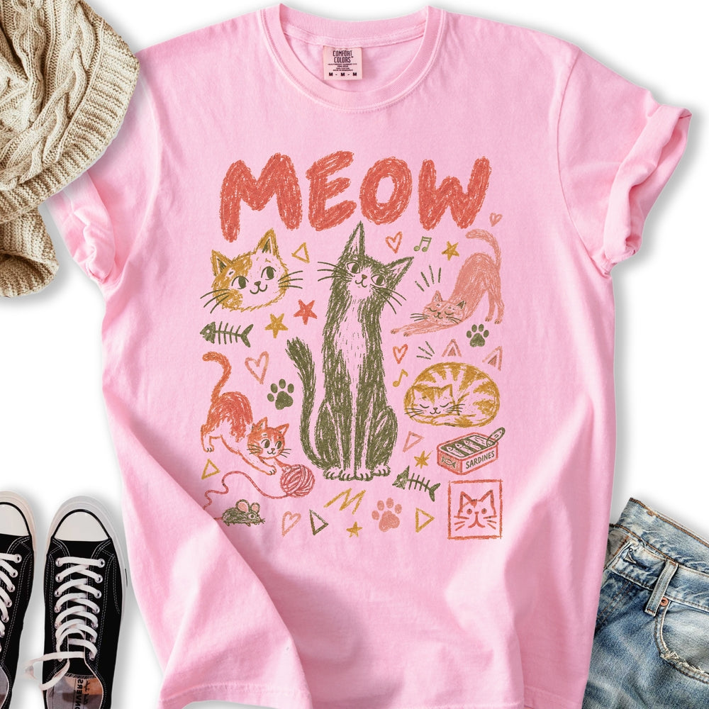 Meow Doodle Relaxed Tee
