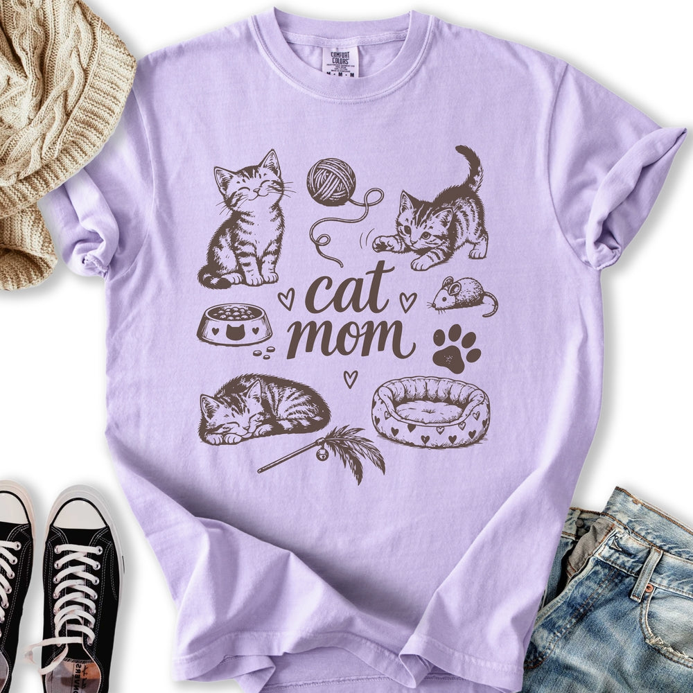 Cat Mom Sketch Relaxed Tee