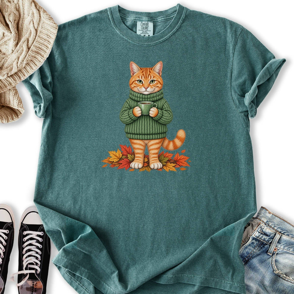 Cozy Fall Ginger Cat Relaxed Tee