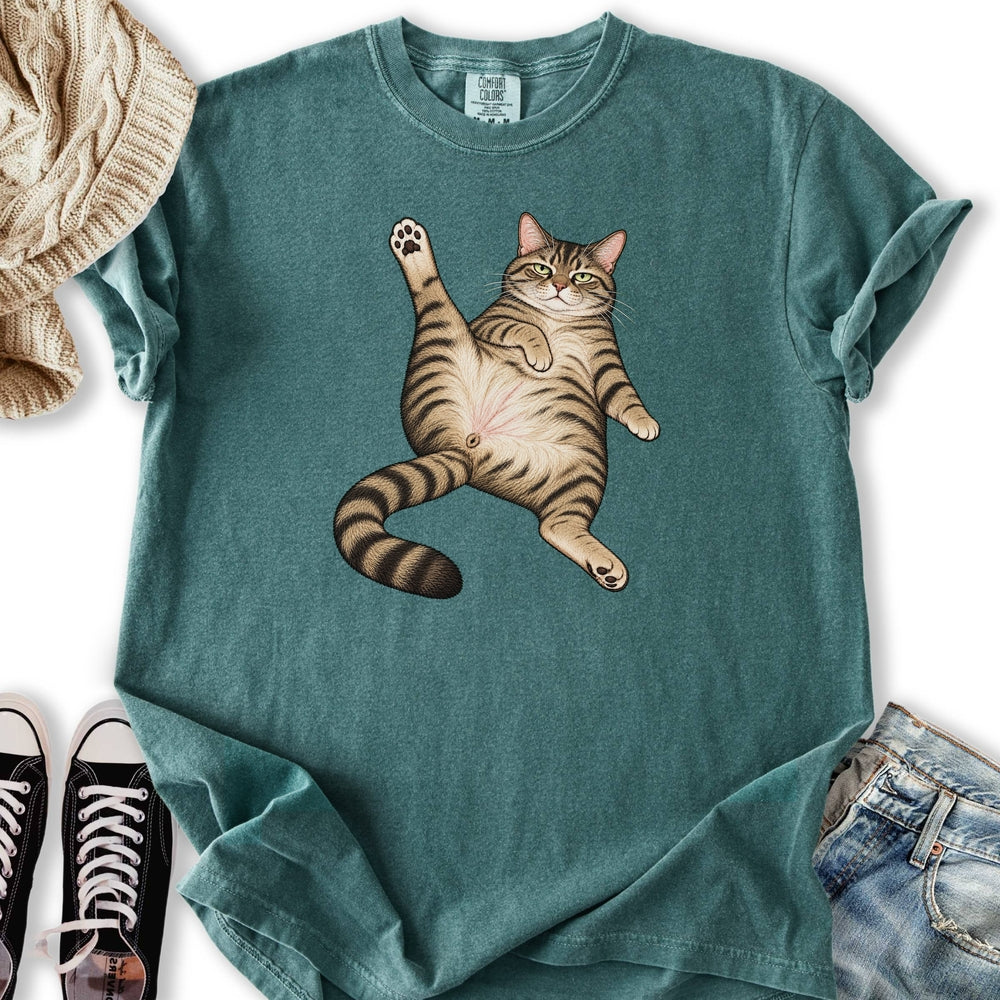 Stretching Tabby Cat Relaxed Tee