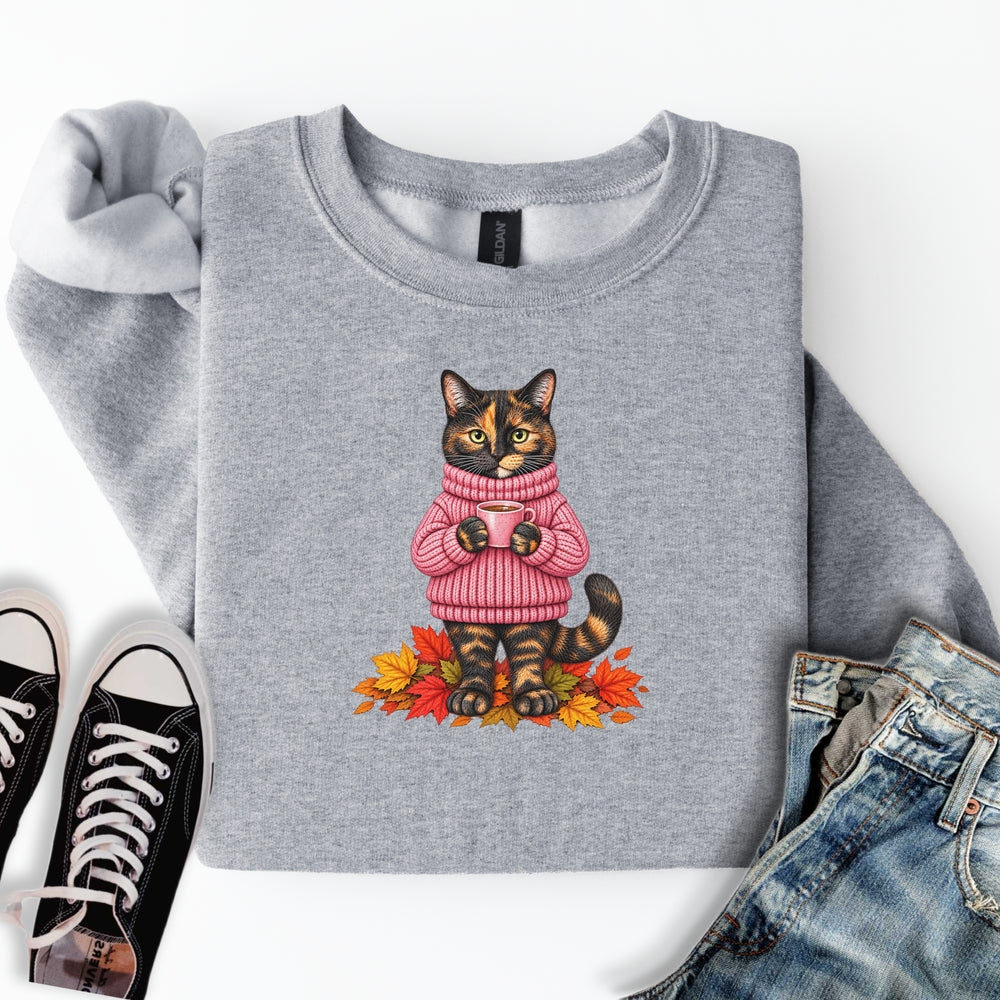Cozy Fall Tortie Cat Sweatshirt