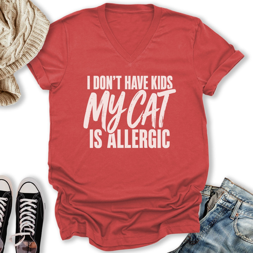 My Cat Is Allergic V-Neck Tee