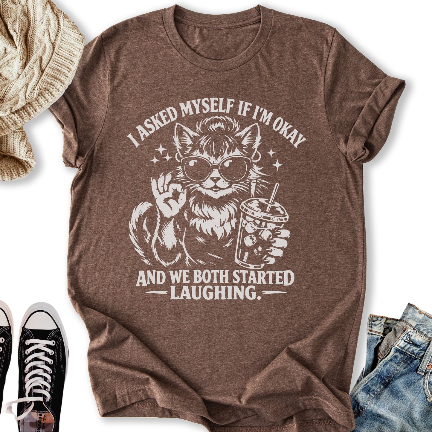 I Asked Myself If I’m Okay Cat T-Shirt
