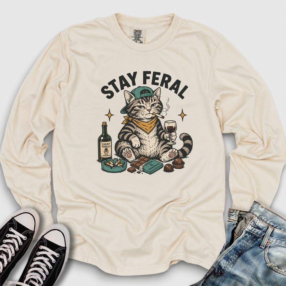 Stay Feral Cat Long Sleeve Tee