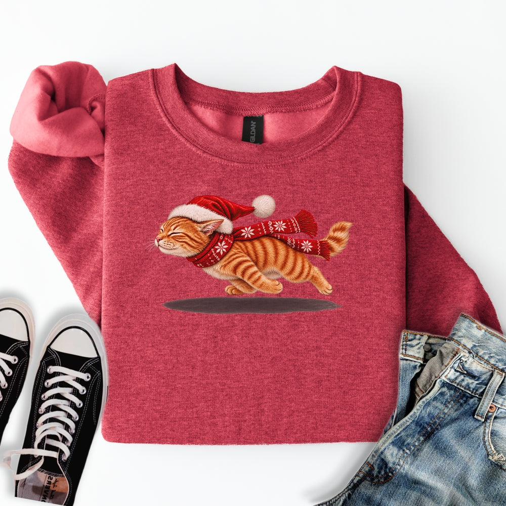 Christmas Ginger Cat Zoomies Sweatshirt