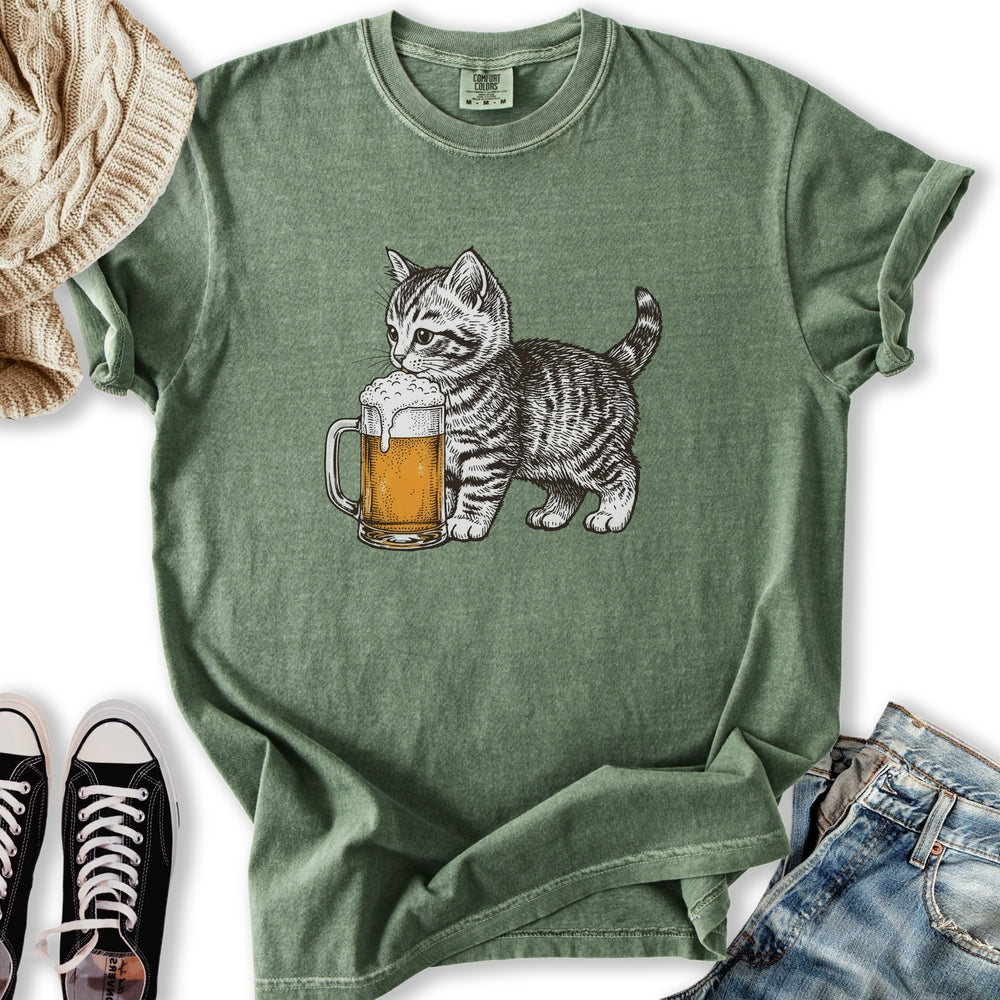 Kitten with Beer T-Shirt