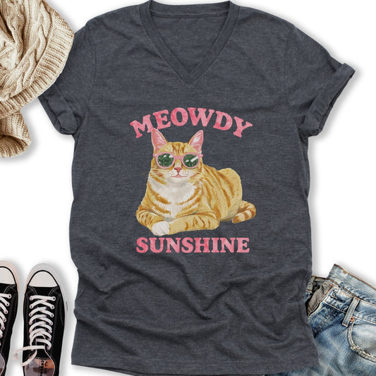 Meowdy Sunshine V-Neck Tee