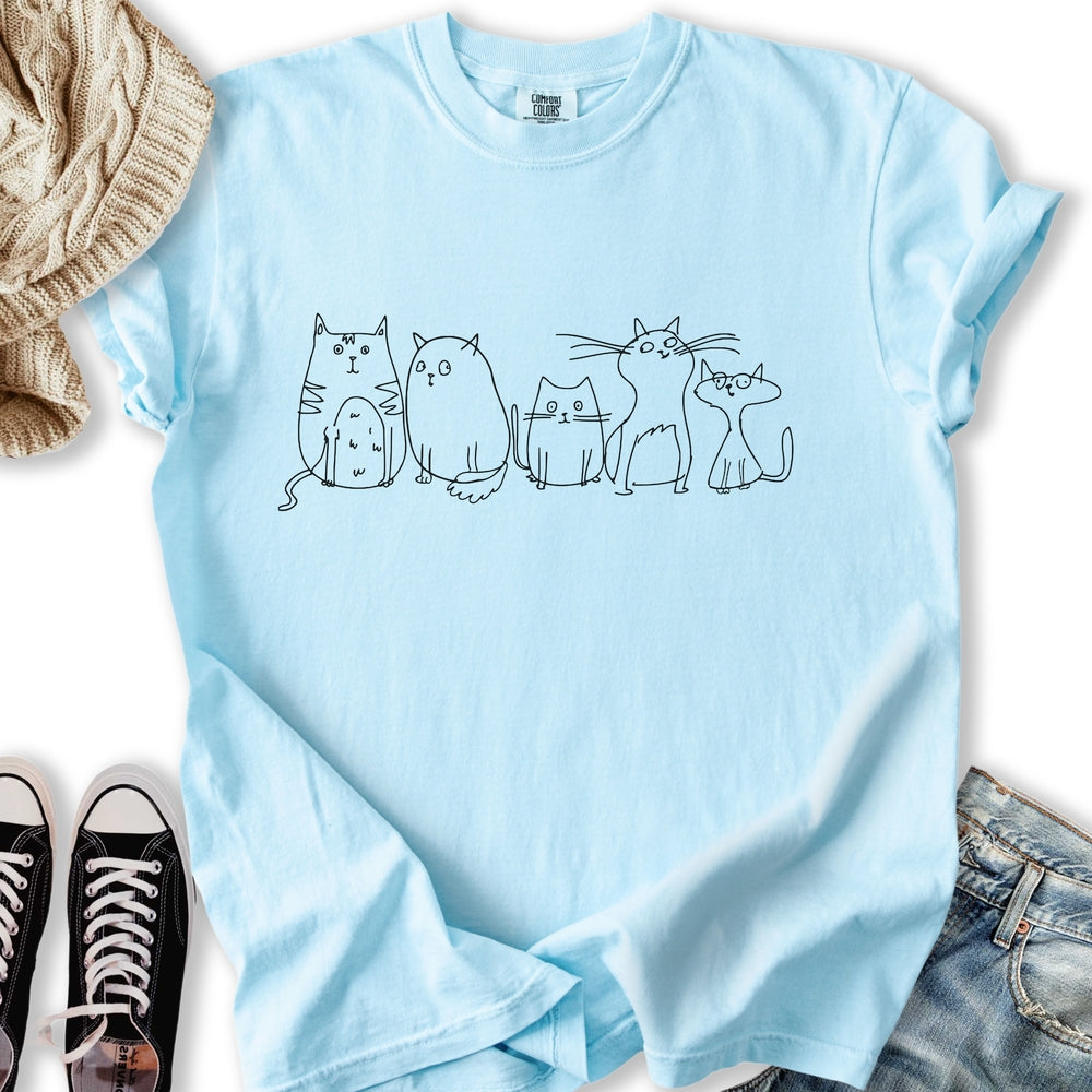 Vintage Cats Sketch T-Shirt