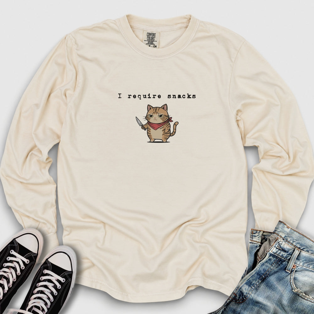 I Require Snacks Long Sleeve Tee