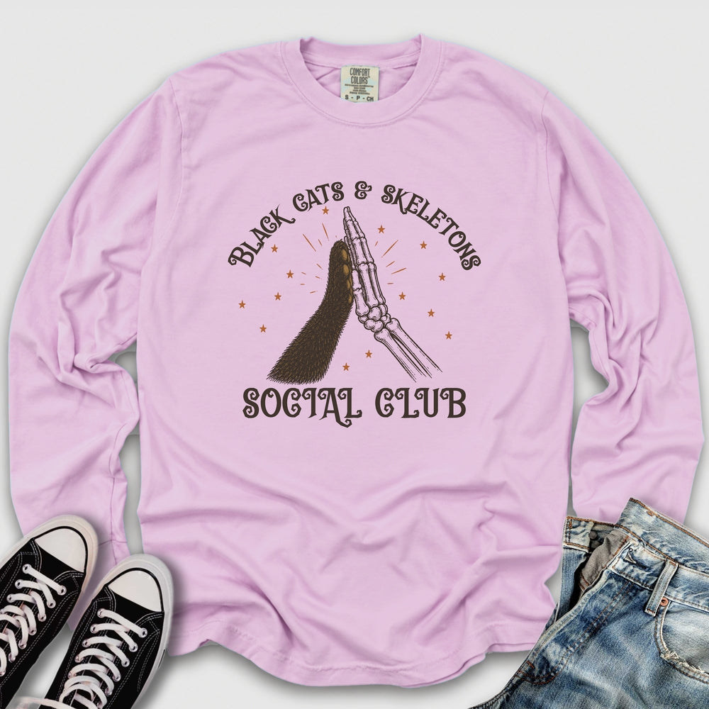 Black Cats & Skeletons Long Sleeve Tee