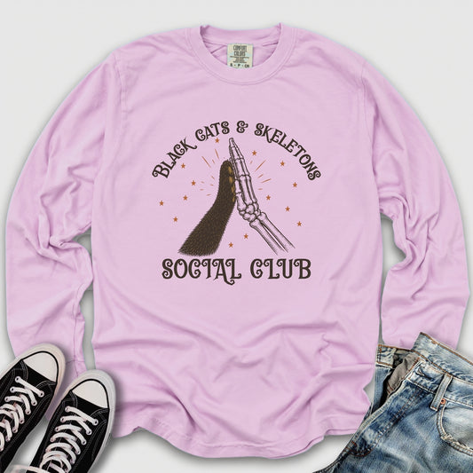 Black Cats & Skeletons Long Sleeve Tee