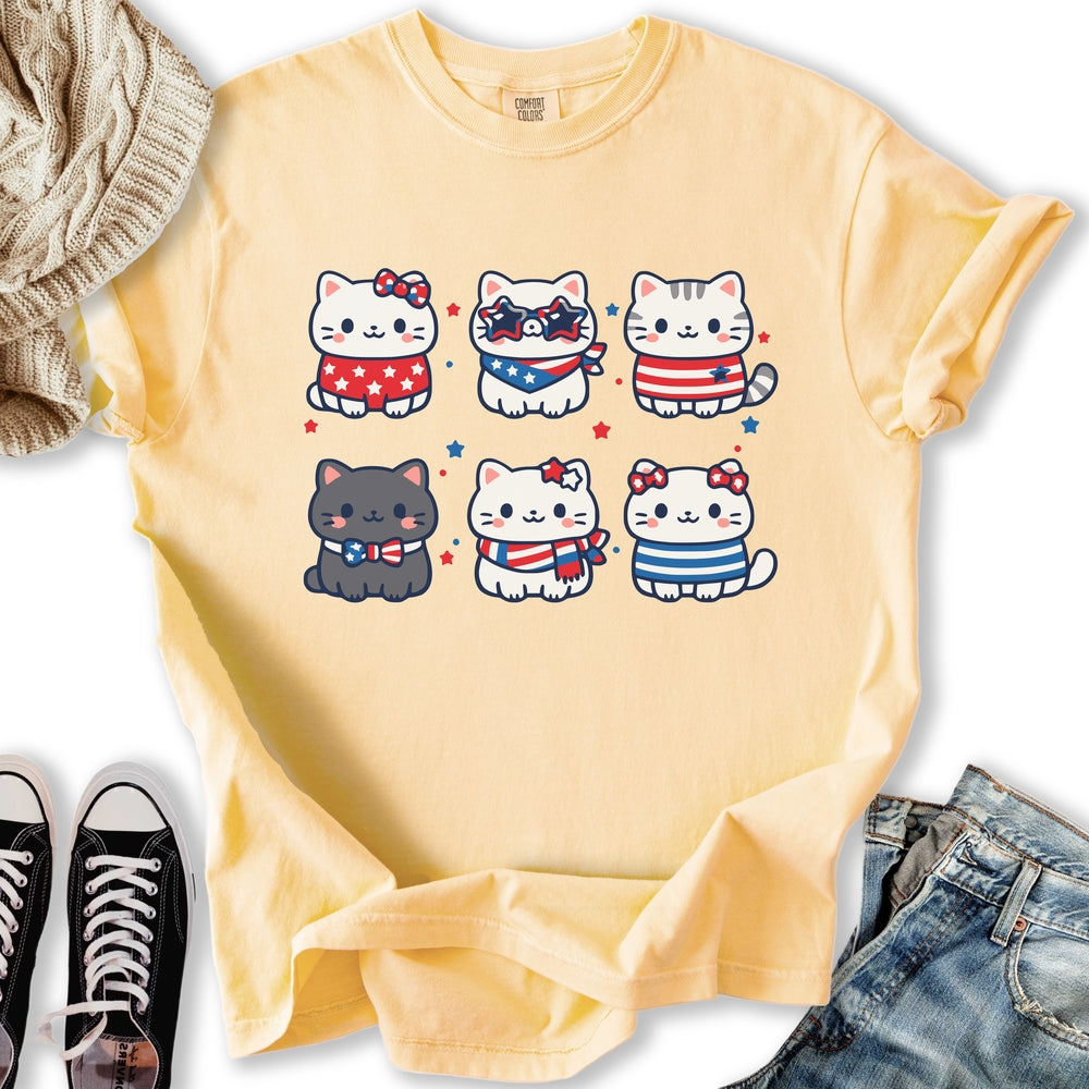 Cute Patriotic Cats T-Shirt