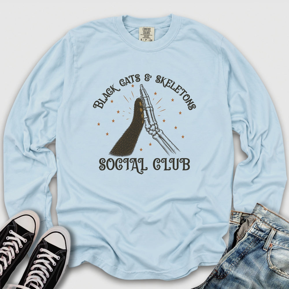 Black Cats & Skeletons Long Sleeve Tee