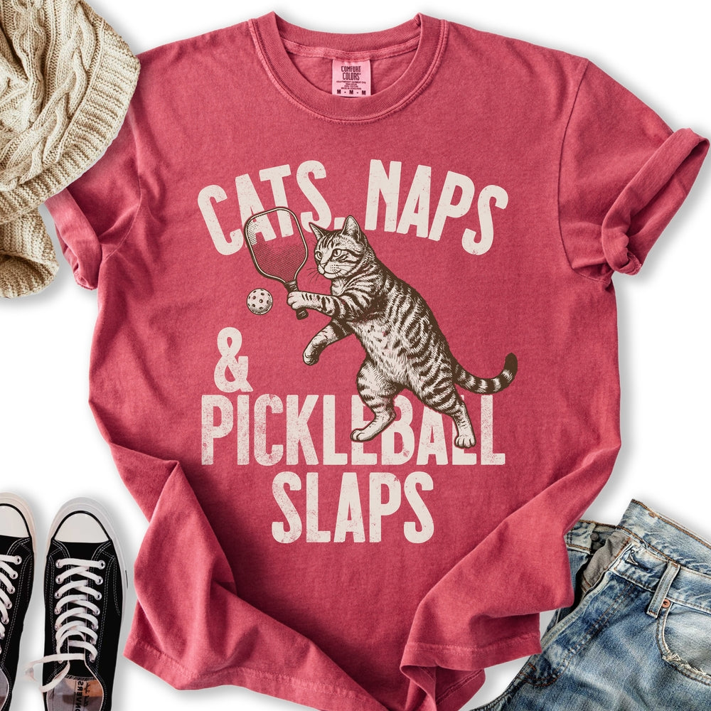 Pickleball Slaps Cat T-Shirt