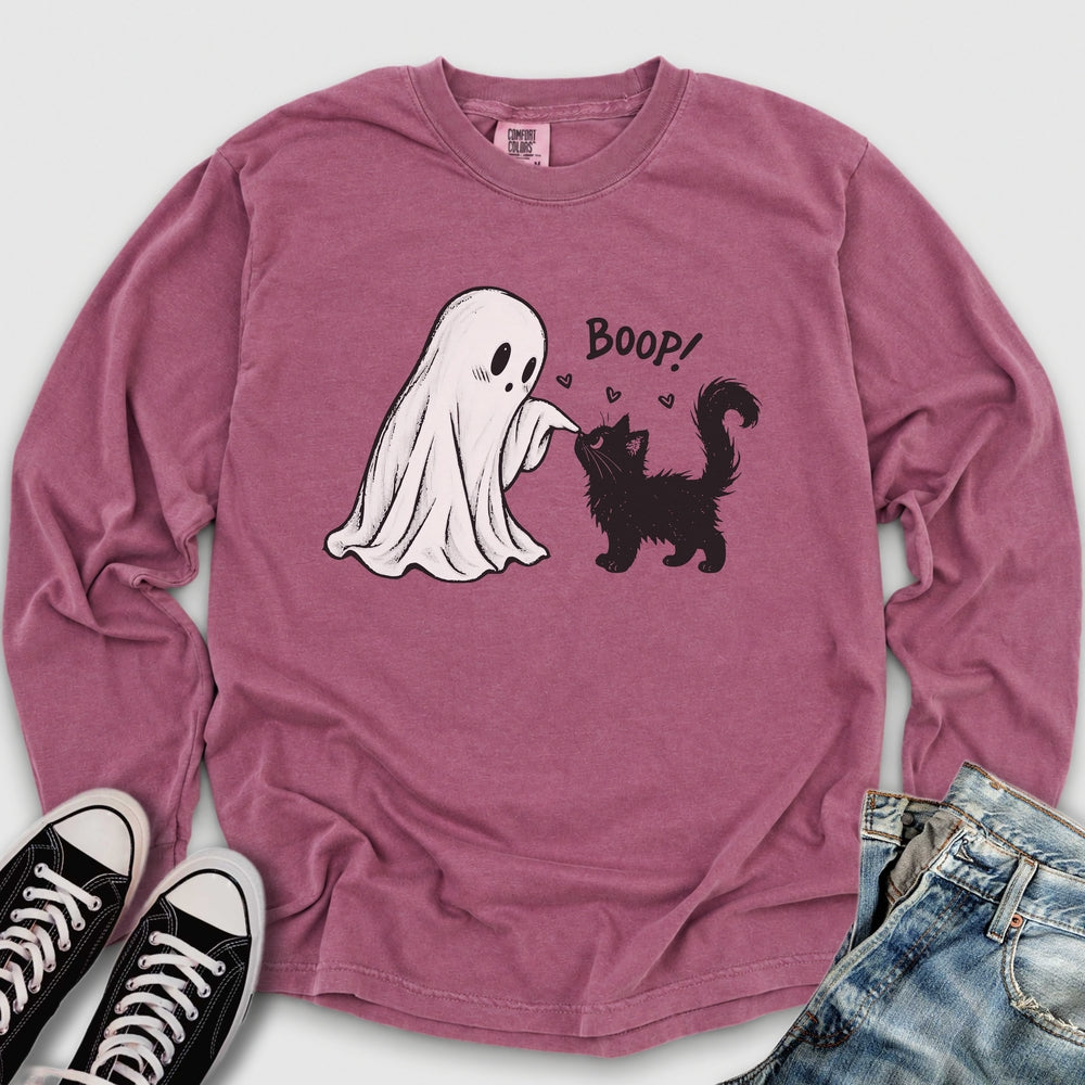 Boop Ghost and Cat Long Sleeve Tee