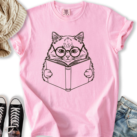 Reading Cat T-Shirt