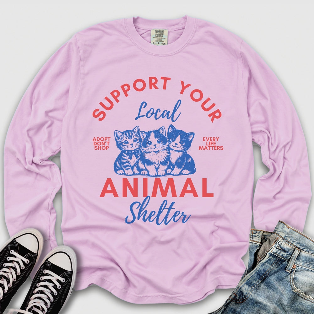 Animal Shelter Support Long Sleeve Tee