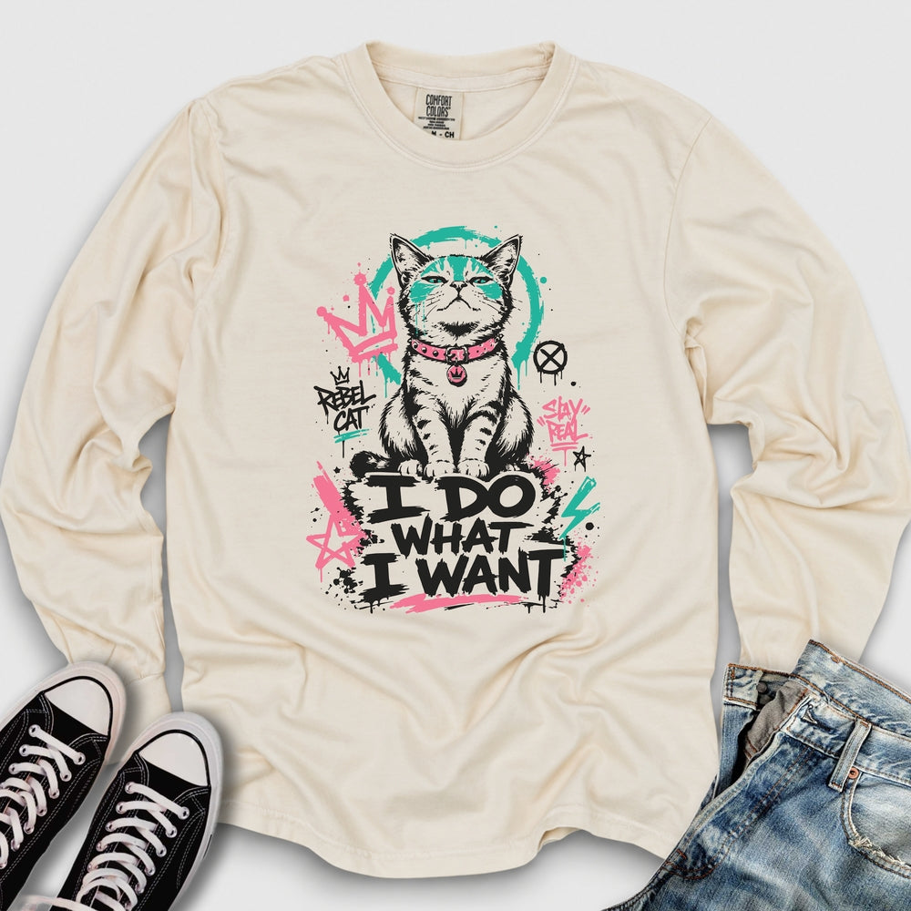 Streetart Cat Long Sleeve Tee