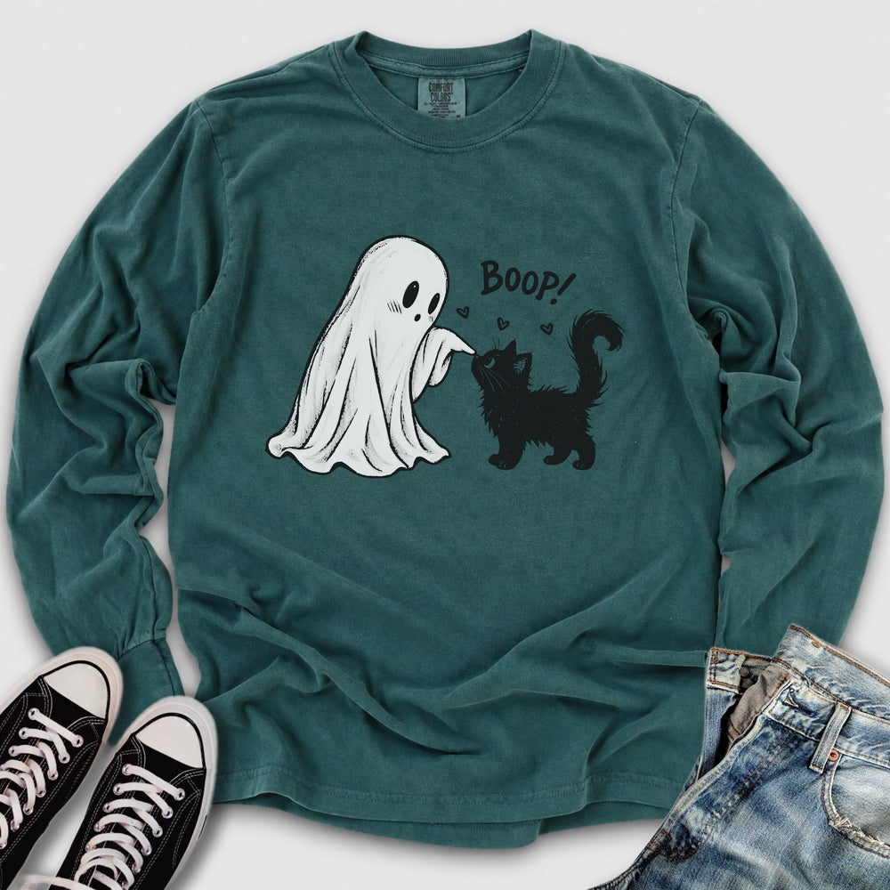 Boop Ghost and Cat Long Sleeve Tee