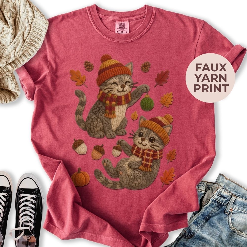 Fall Yarn Cats Relaxed Tee