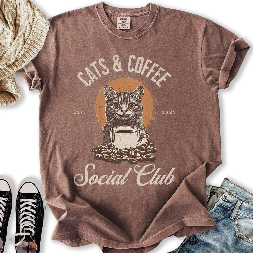 Cats & Coffee Social Club Relaxed Tee