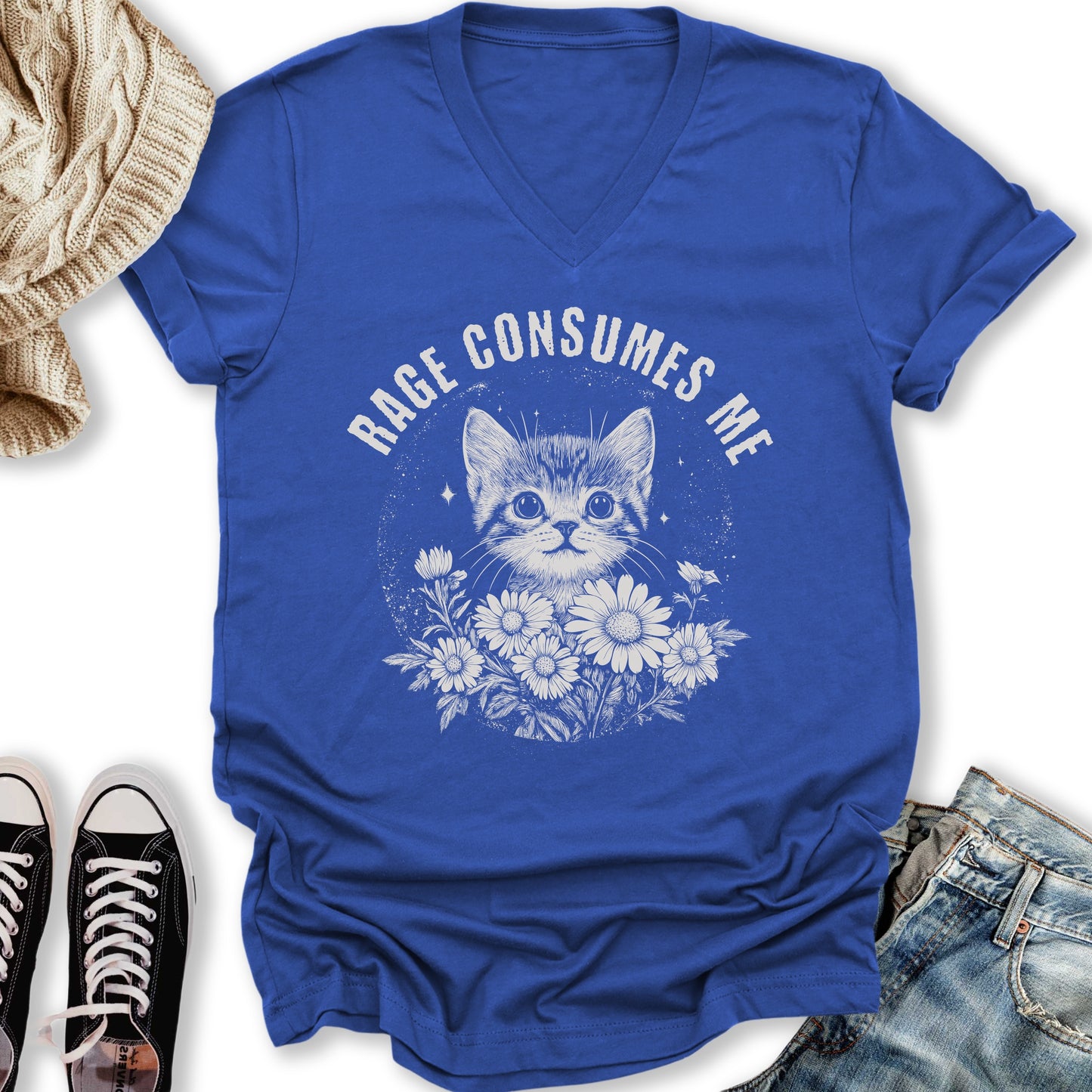 Rage Consumes Me V-Neck Tee