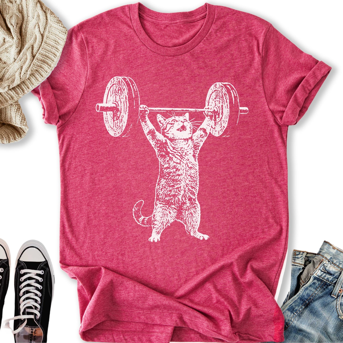 Weight Lifter Cat  T-Shirt
