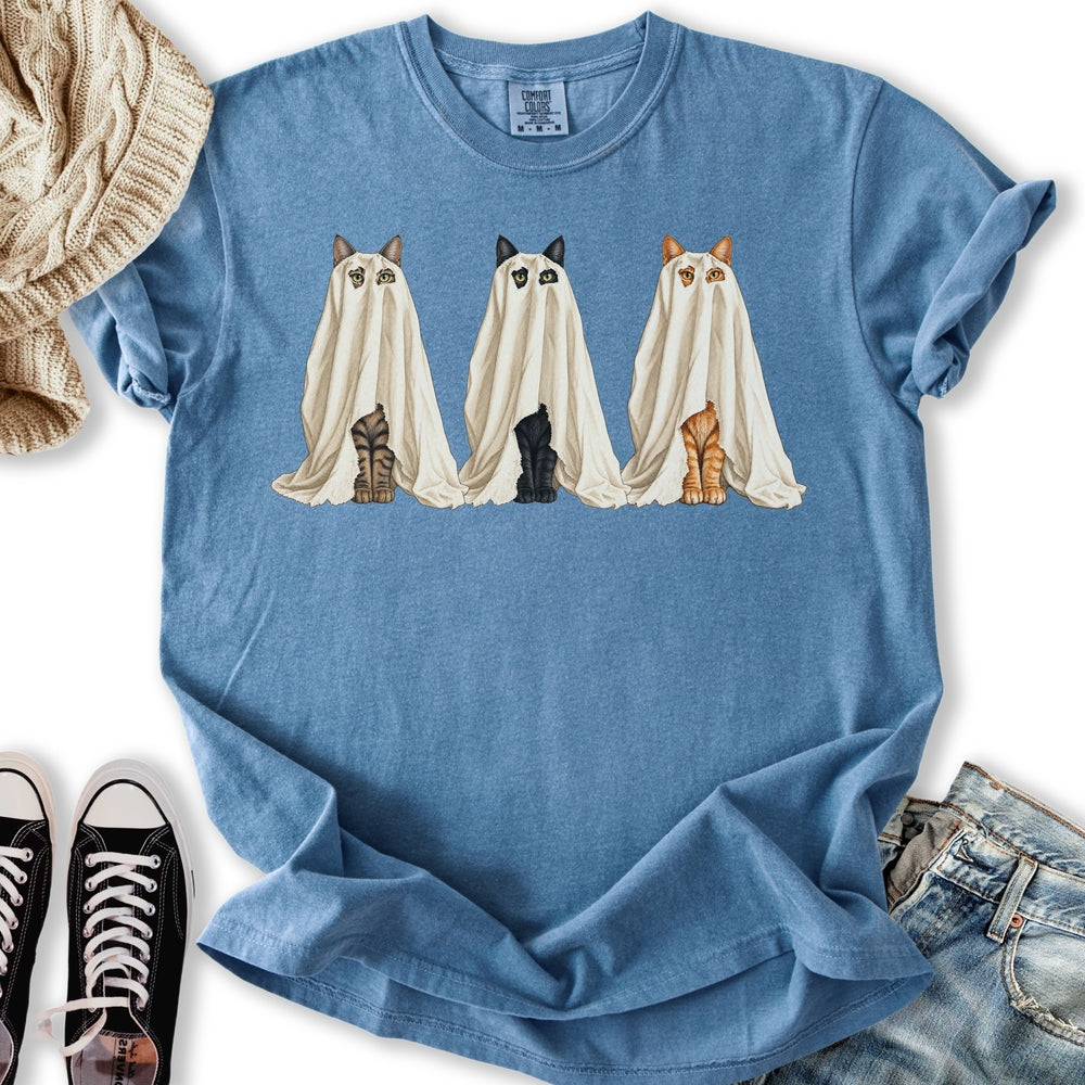Three Ghost Cats Relaxed Tee