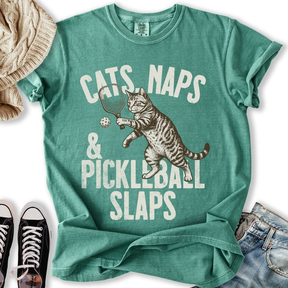 Pickleball Slaps Cat T-Shirt