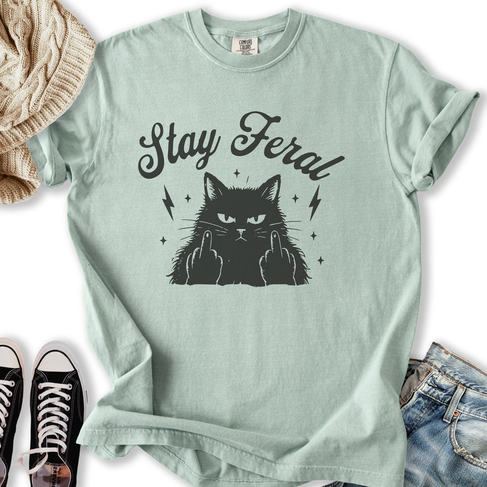 Stay Feral Black Cat T-Shirt