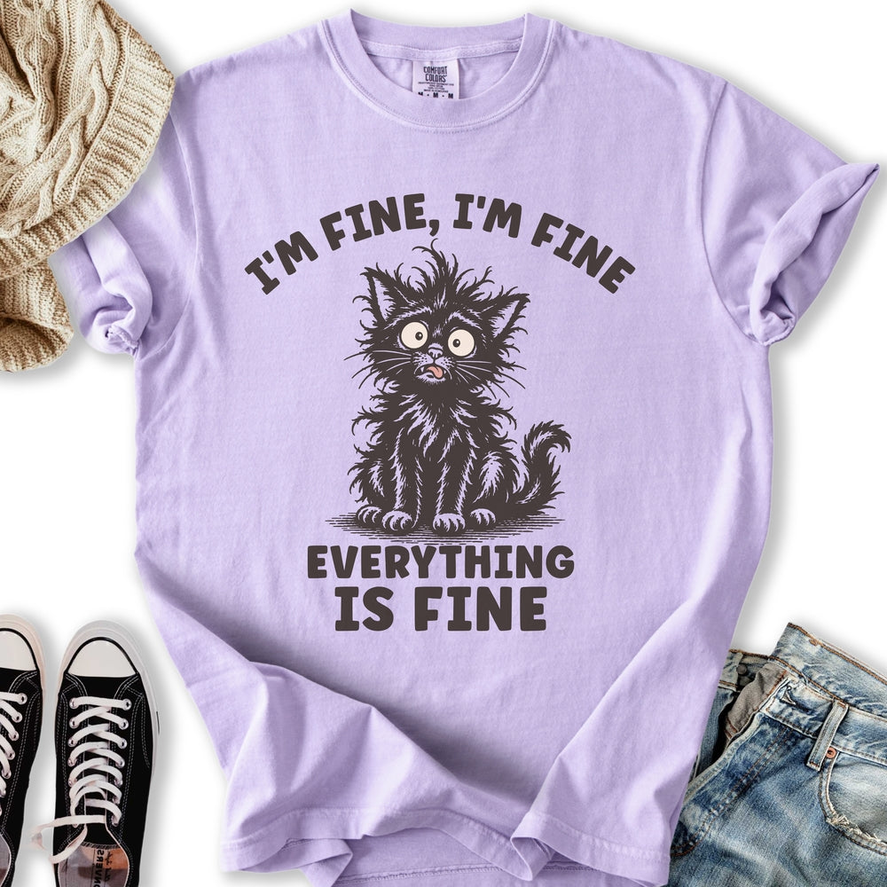 Everything Is Fine Cat T-Shirt