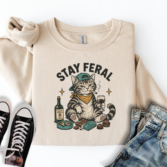 Stay Feral Cat Sweatshirt