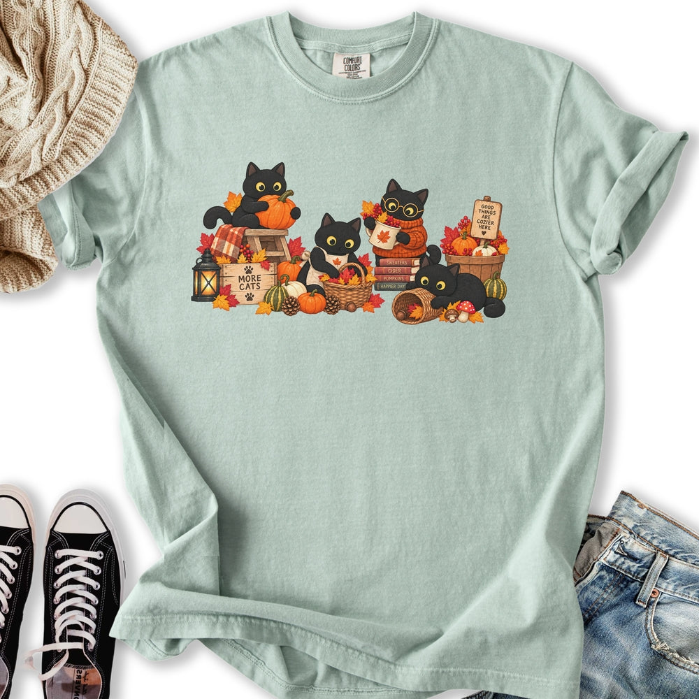 Fall Black Cats Relaxed Tee