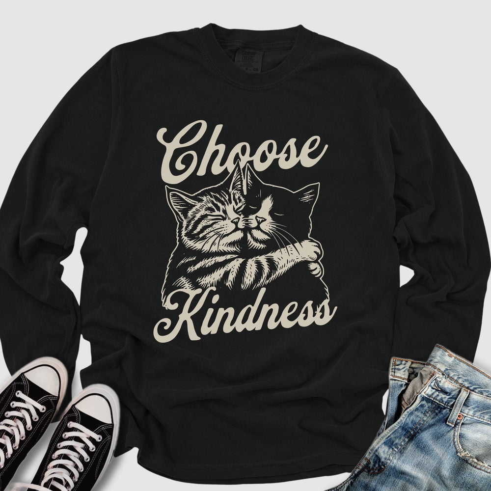 Choose Kindness Cats Long Sleeve Tee