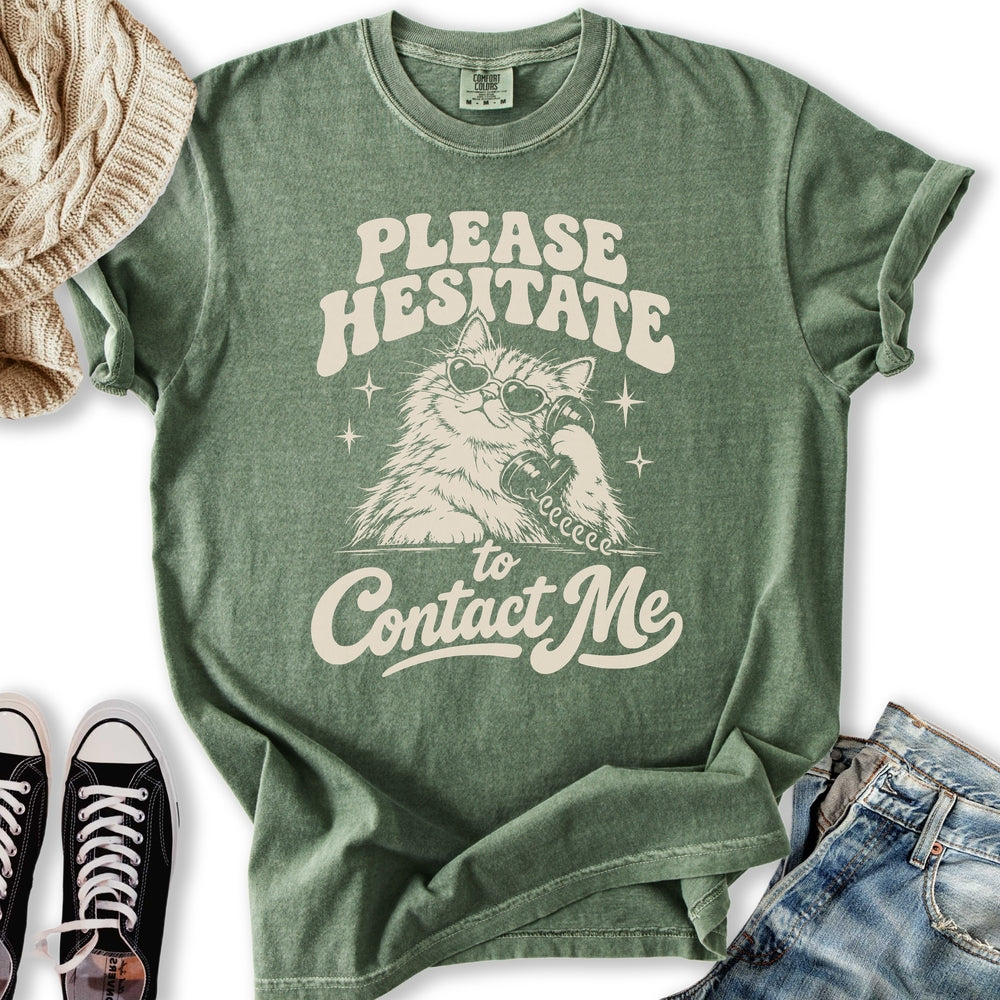 Please Hesitate Cat Relaxed Tee