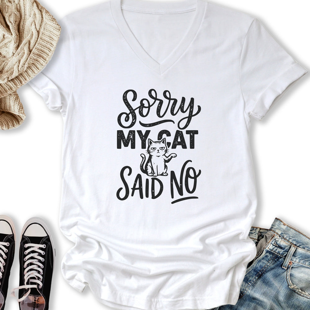 Cat Said No V-Neck Tee