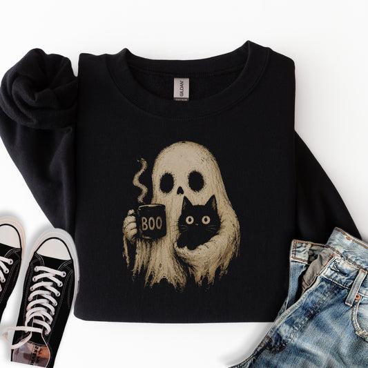 Boo Ghost Cat Sweatshirt