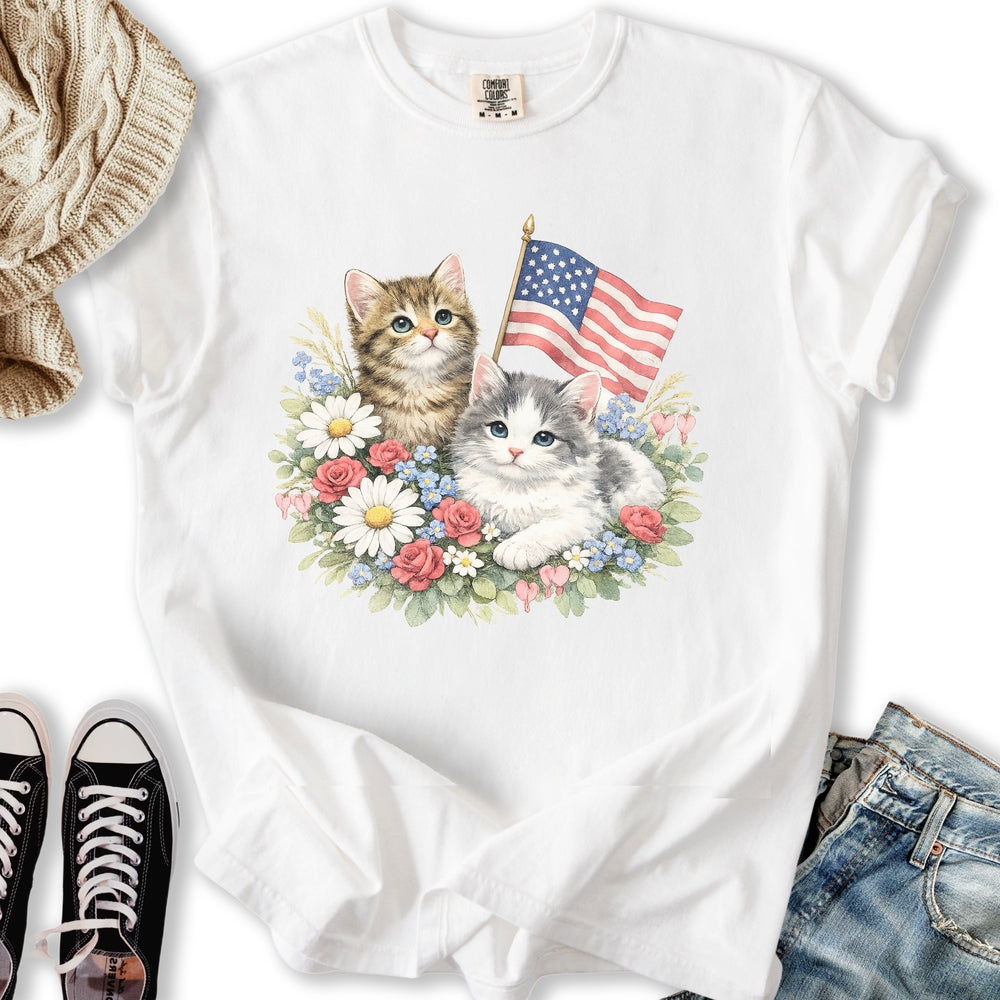 Vintage 4th July Kittens T-Shirt