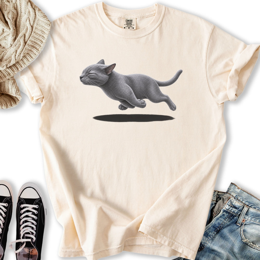 Gray Cat Zoomies Relaxed Tee