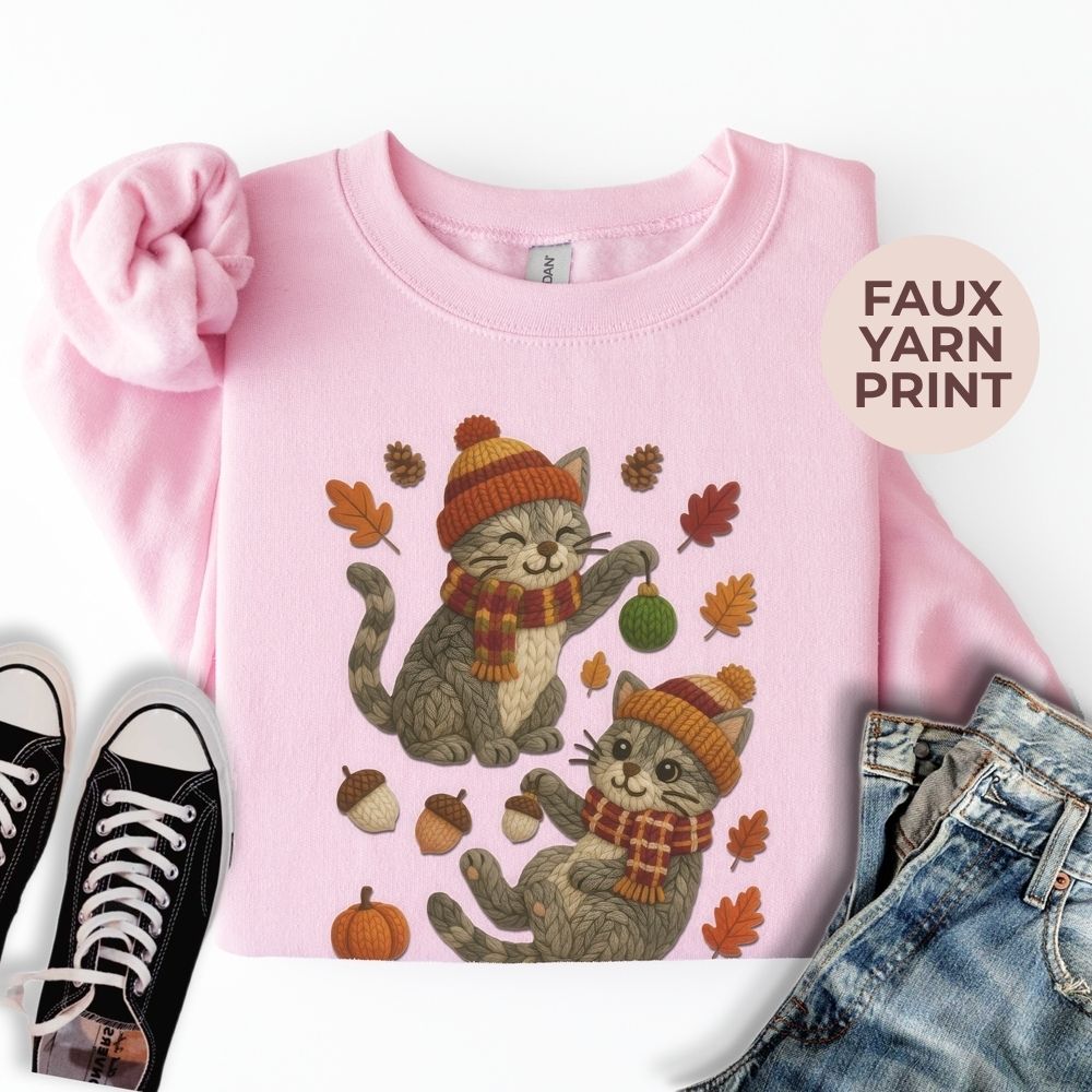 Fall Yarn Cats Sweatshirt