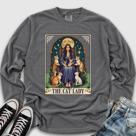 Ginger Cat Lady Tarot Long Sleeve Tee