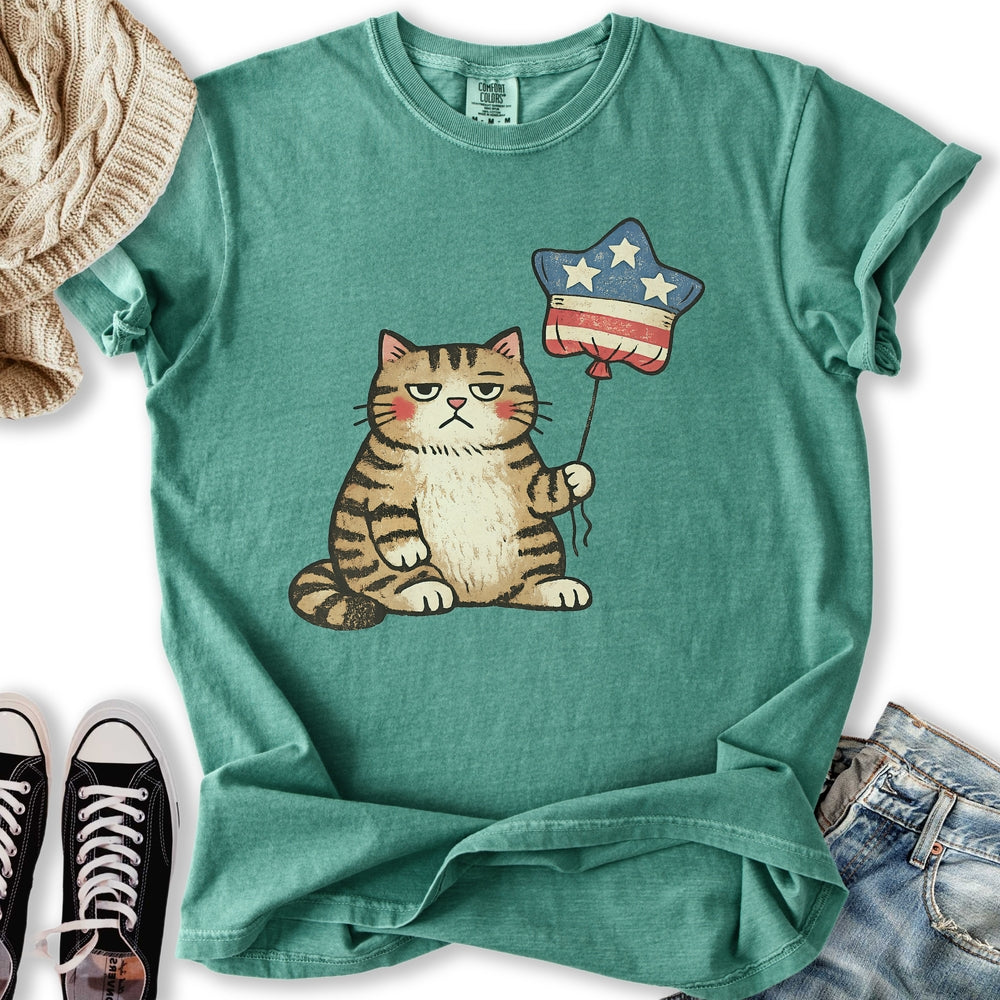 Unbothered Cat Patriot T-Shirt