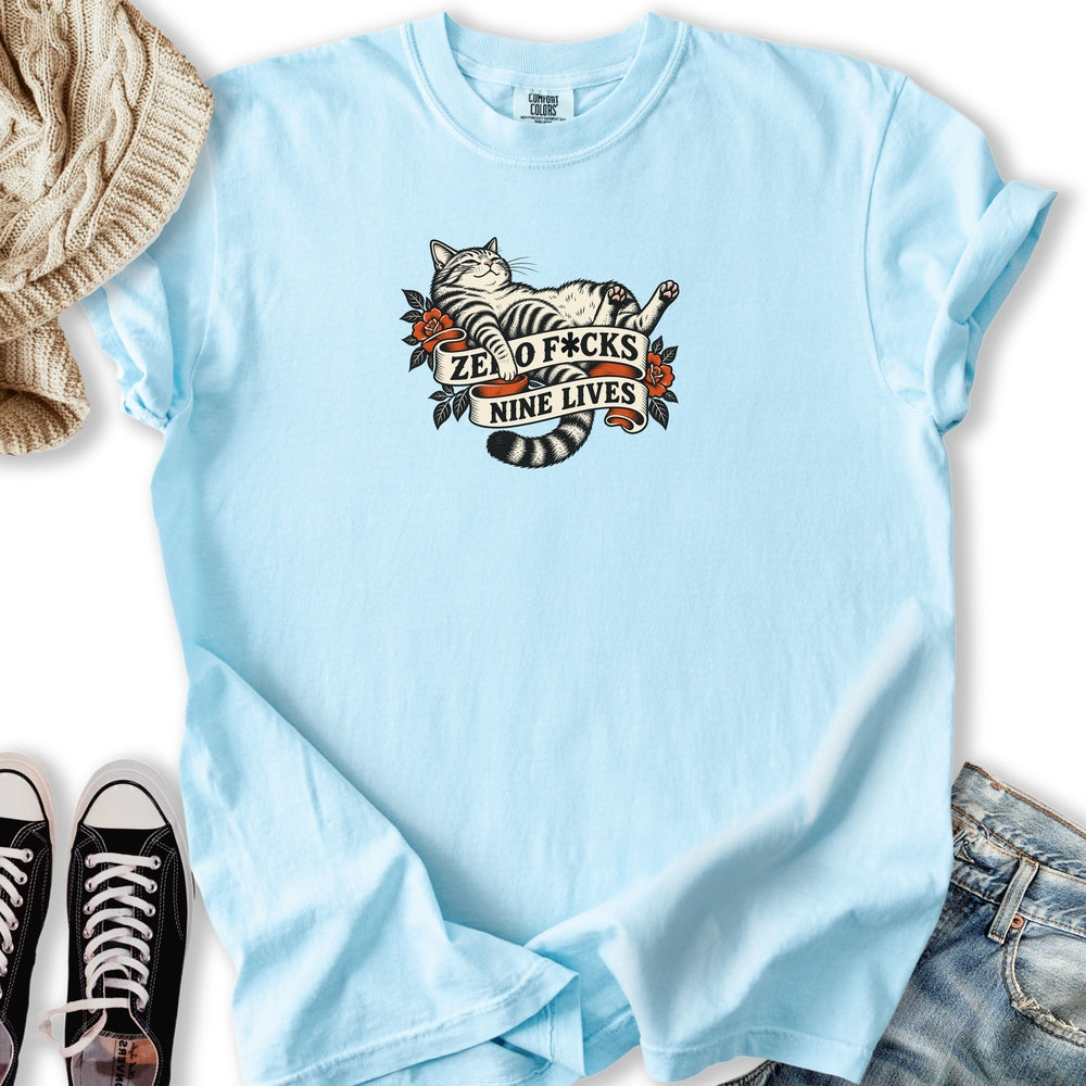 Nine Lives Cat Tattoo Relaxed Tee