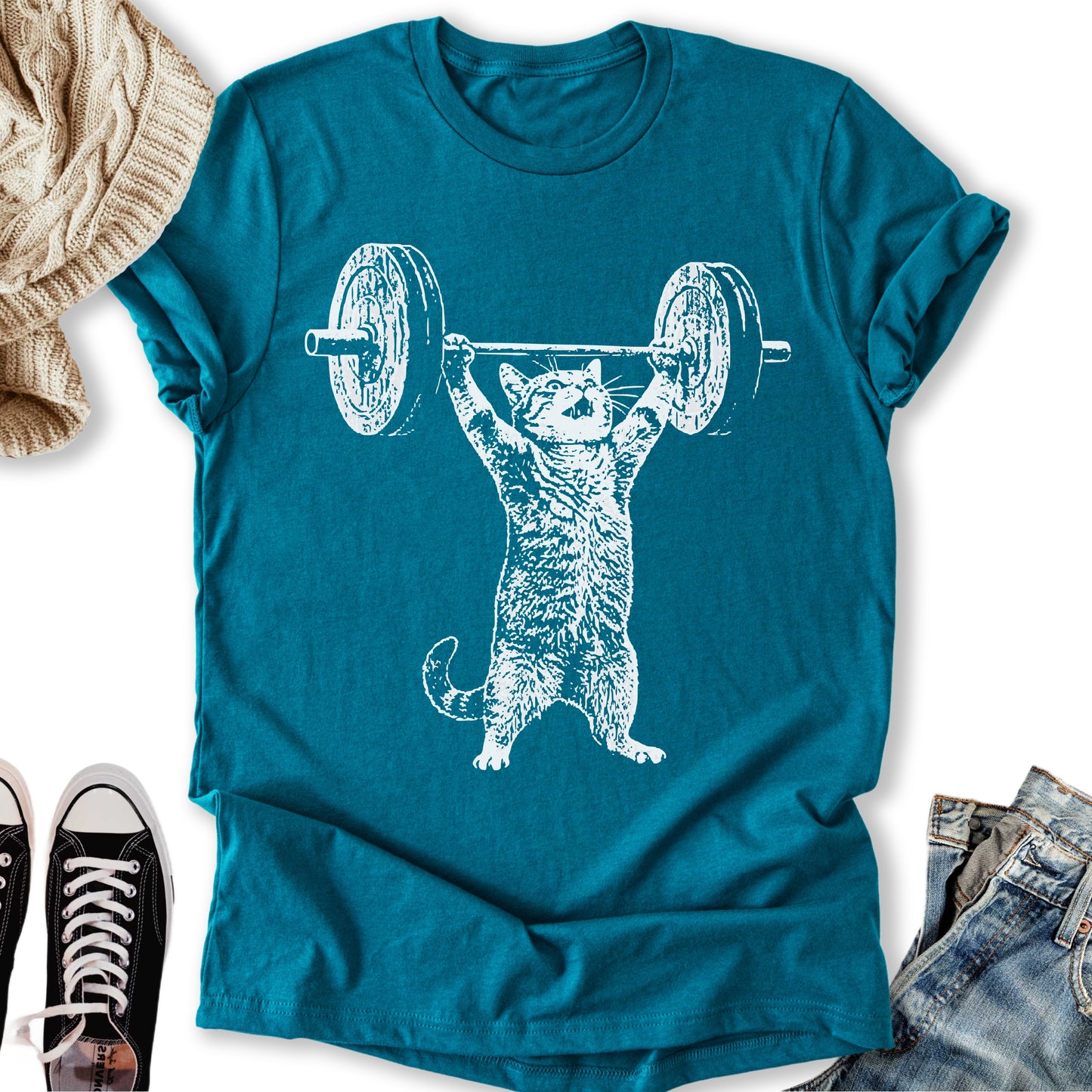 Weight Lifter Cat  T-Shirt