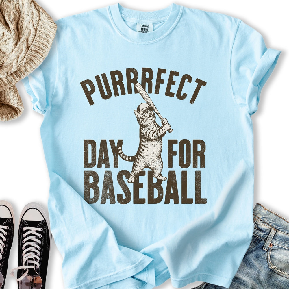 Purrrfect Baseball Cat T-Shirt