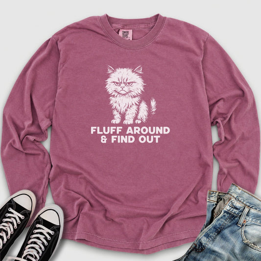 Fluff Around Cat Long Sleeve Tee