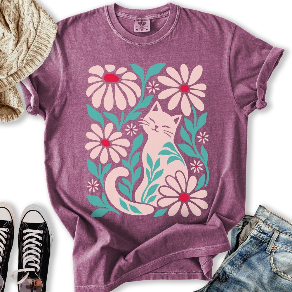 Blooming Cat Lover Relaxed Tee