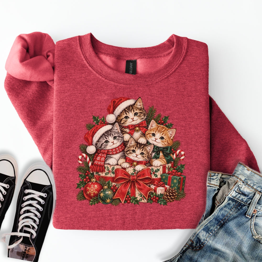 Vintage Christmas Kittens Sweatshirt