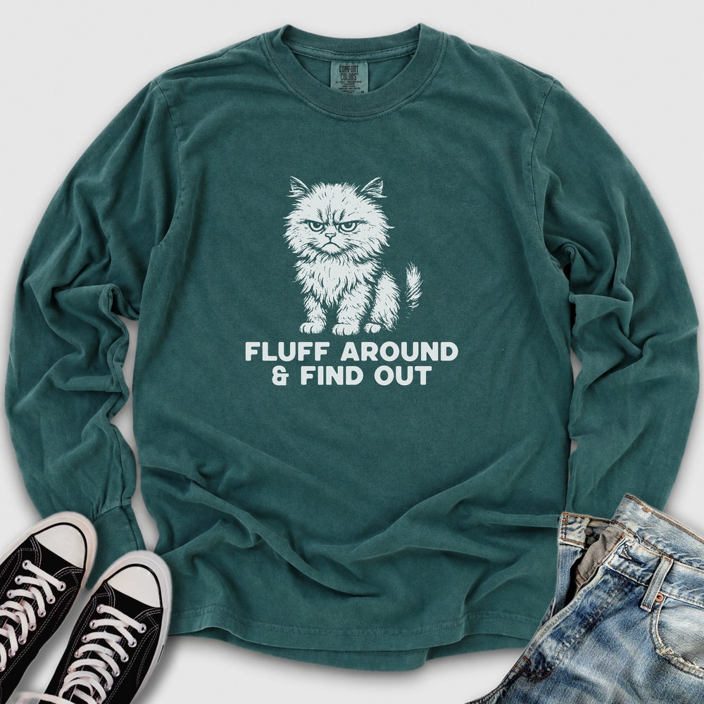 Fluff Around Cat Long Sleeve Tee