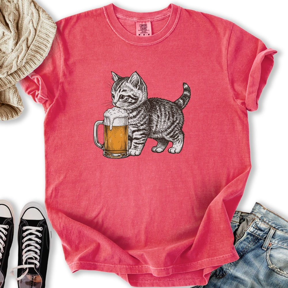 Kitten with Beer T-Shirt